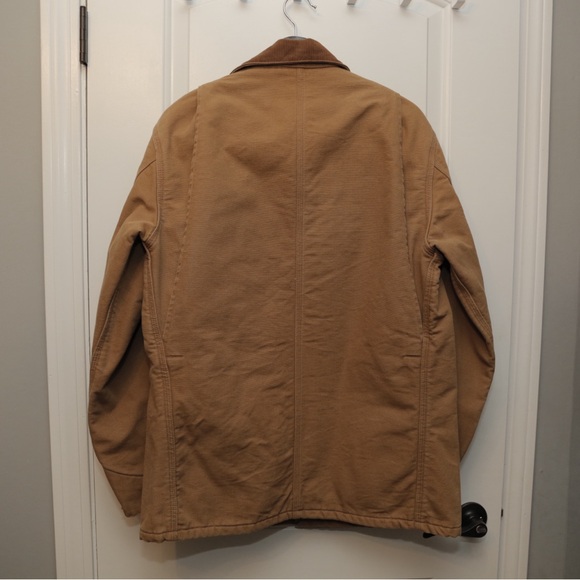 Vintage Carhartt Tan Field Jacket with Brown Collar Carpet Lining - Picture 5 of 5